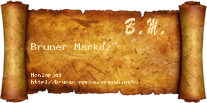 Bruner Markó névjegykártya